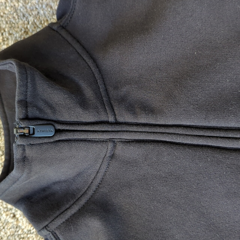 Athleta Forever Fleece 1/4 Zip Sweatshirt - Black S - Picture 2 of 7
